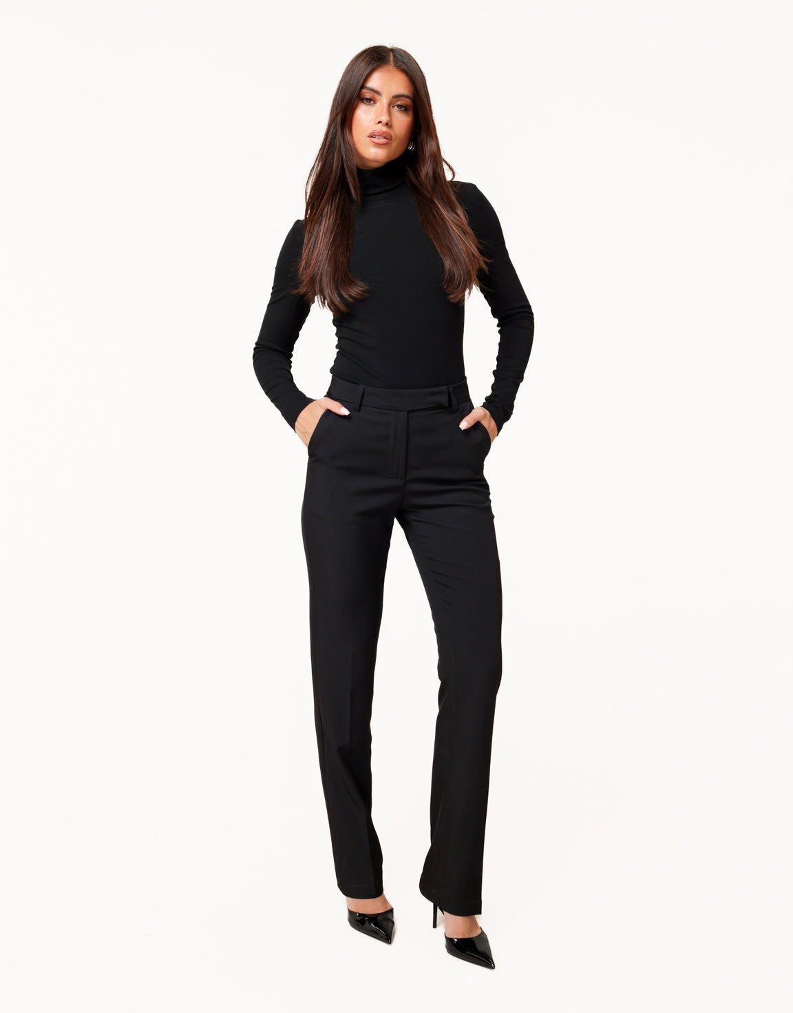 Zwarte Lange Fitted Classic - Pantalon - Olivia & Kate