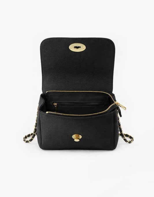 Zwarte Leren Crossbody - Tas - Olivia & Kate