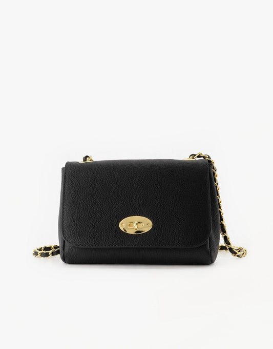 Zwarte Leren Crossbody - Tas - Olivia & Kate