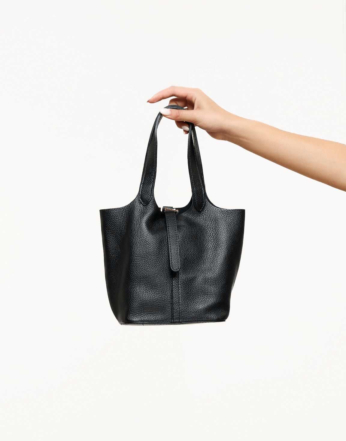 Zwarte Leren Gesp - Tas - Olivia & Kate