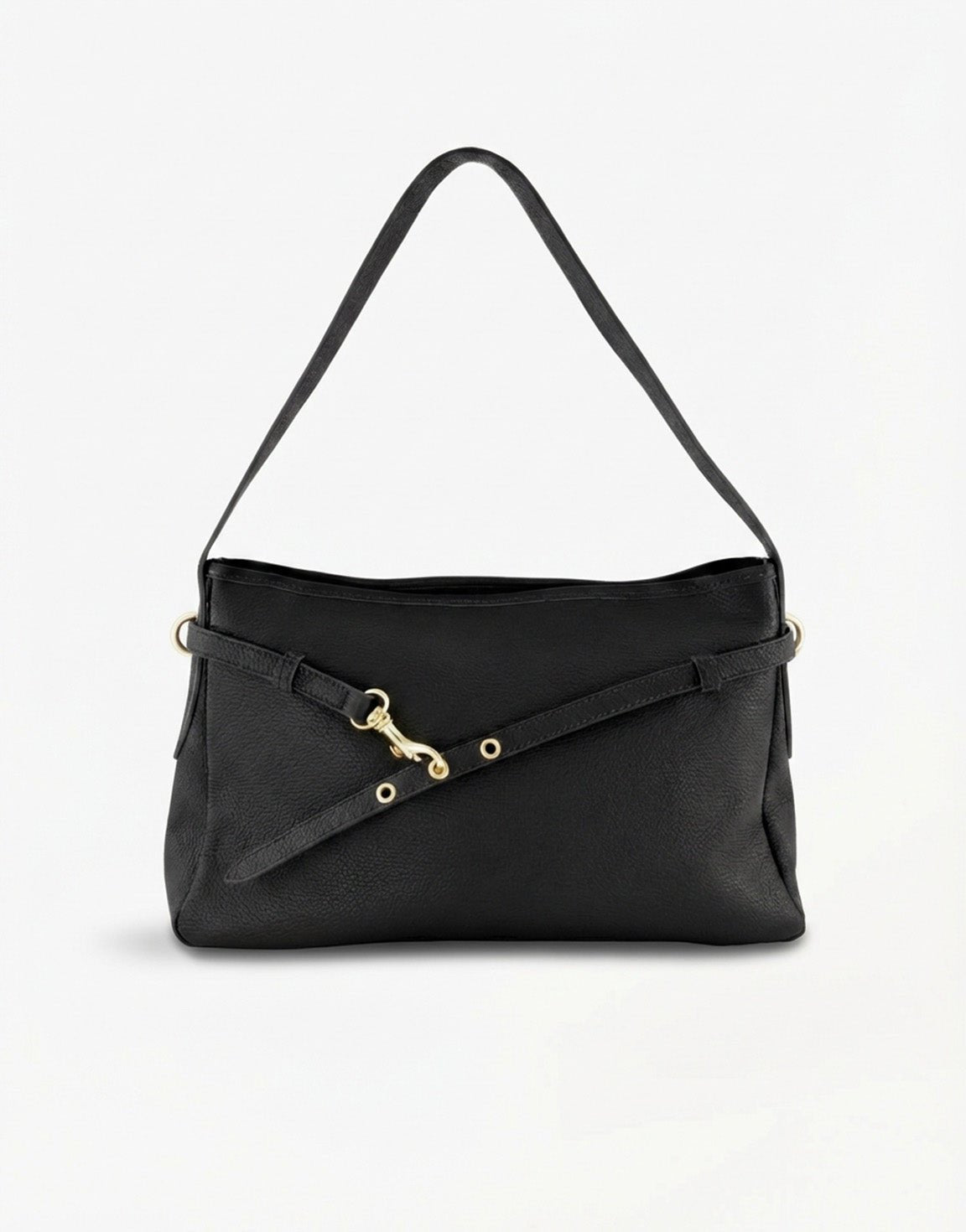Black Leather Square - Bag - Olivia & Kate