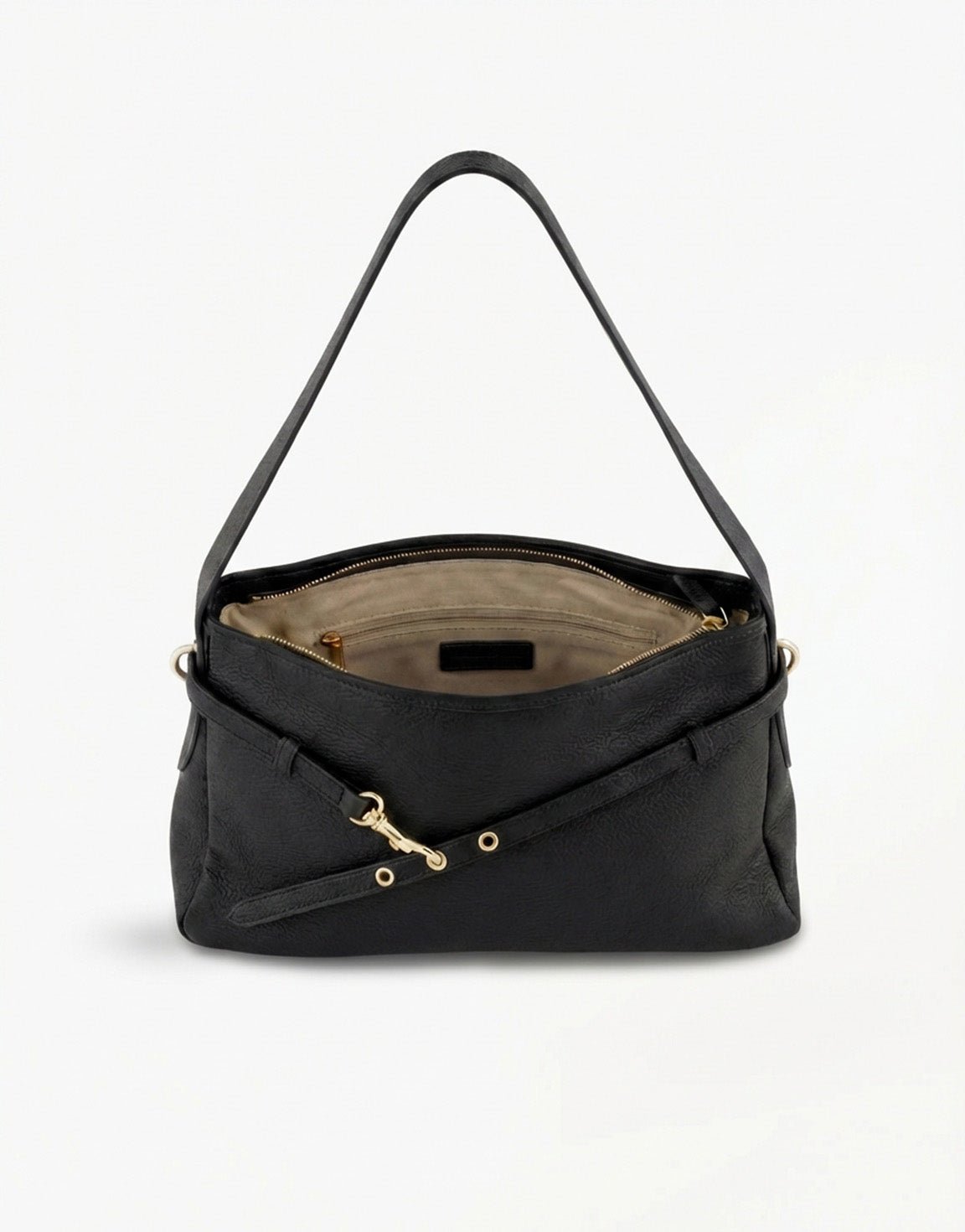 Black Leather Square - Bag - Olivia & Kate