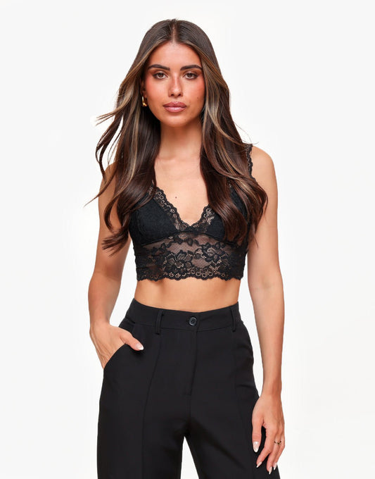 Zwarte Lina Kanten - Bralette - Olivia & Kate