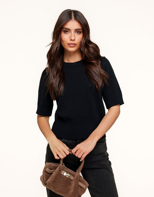 Zwarte Losse SS - Trui - Olivia & Kate