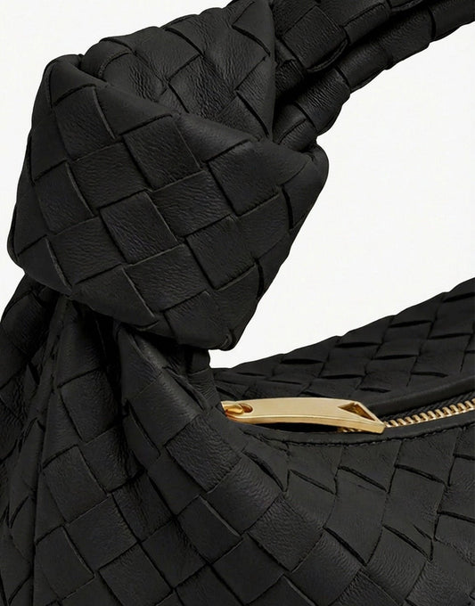 Zwarte Middel Gevlochten - Tas - Olivia & Kate