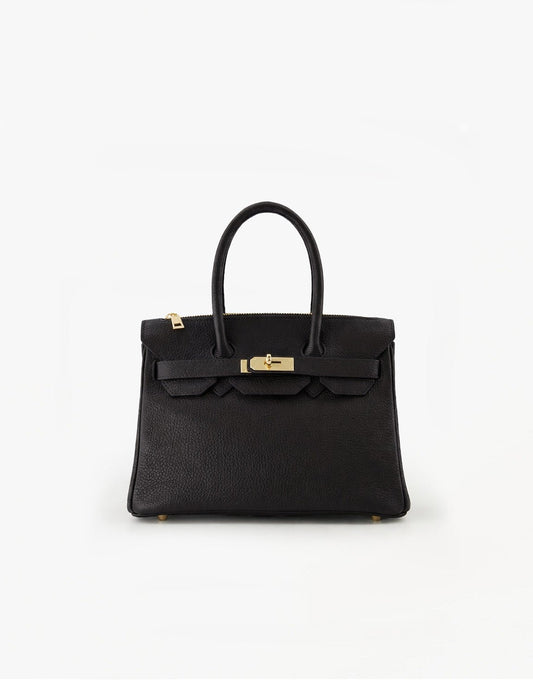 Zwarte Middel Gouden Detail - Tas - Olivia & Kate