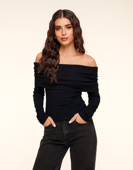 Zwarte Off Shoulder - Top - Olivia & Kate