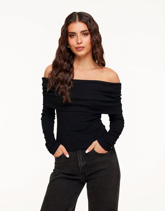 Zwarte Off Shoulder - Top - Olivia & Kate