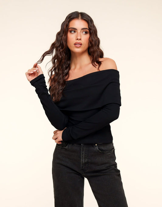 Zwarte Off Shoulder - Top - Olivia & Kate