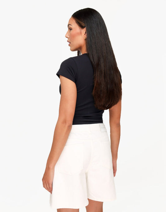 Zwarte O&K Achterkant Basic SS - Top - Olivia & Kate