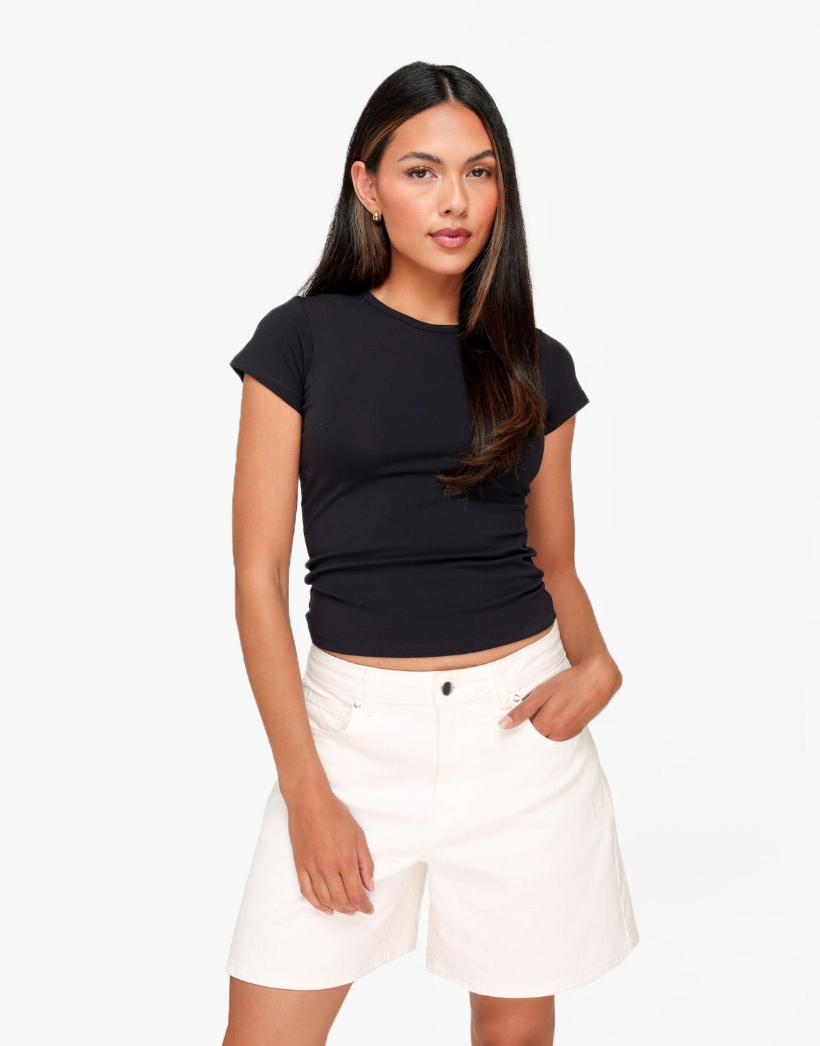 Zwarte O&K Achterkant Basic SS - Top - Olivia & Kate