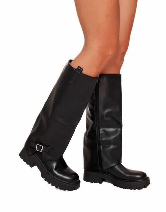 Zwarte Overlap Trackzool - Laarzen - Olivia & Kate