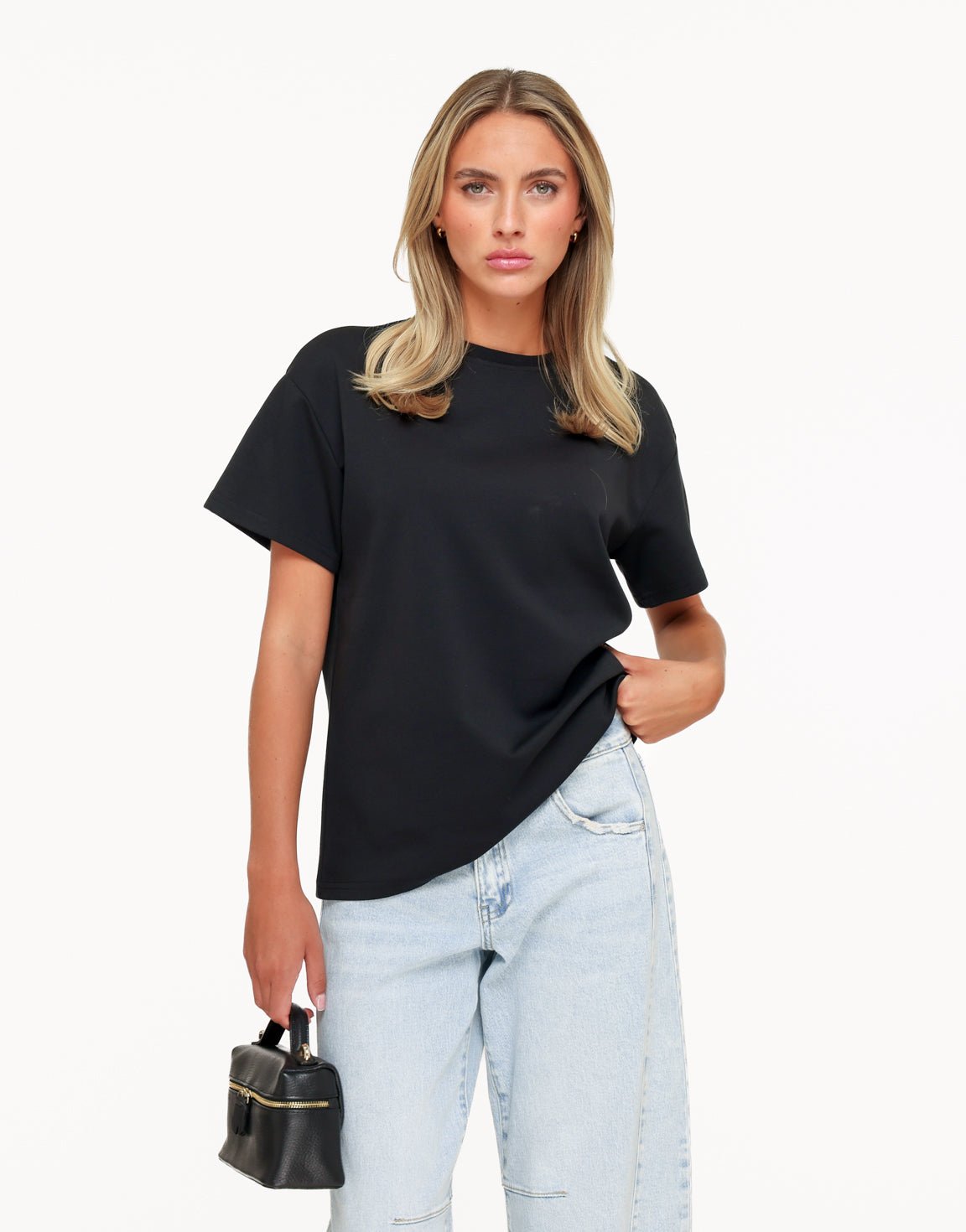 Zwarte Oversized Basic SS - T-shirt - Olivia & Kate