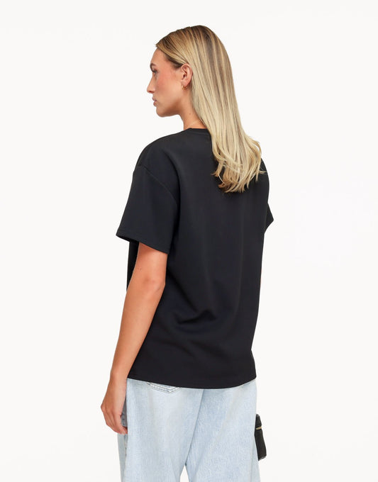 Zwarte Oversized Basic SS - T-shirt - Olivia & Kate