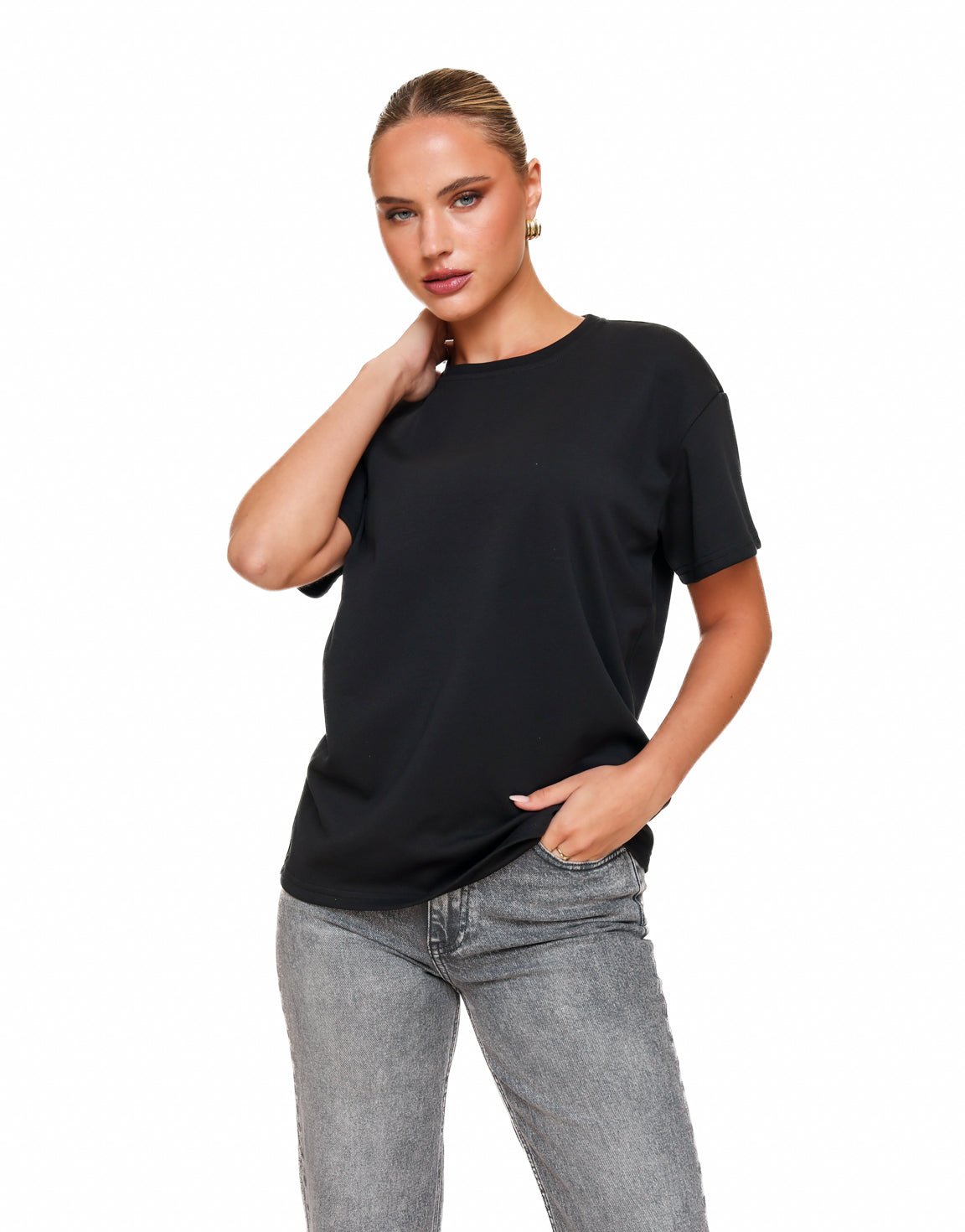 Zwarte Oversized Basic SS - T-shirt - Olivia & Kate