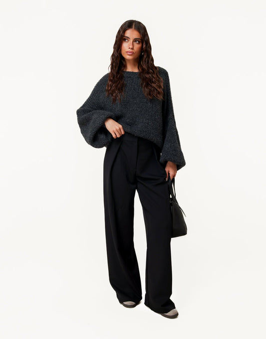 Zwarte Plooien - Pantalon - Olivia & Kate