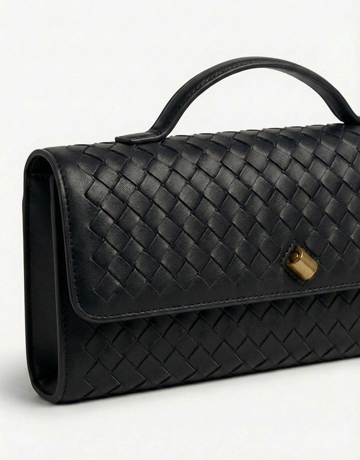 Zwarte PU Gouden Detail Clutch - Tas - Olivia & Kate