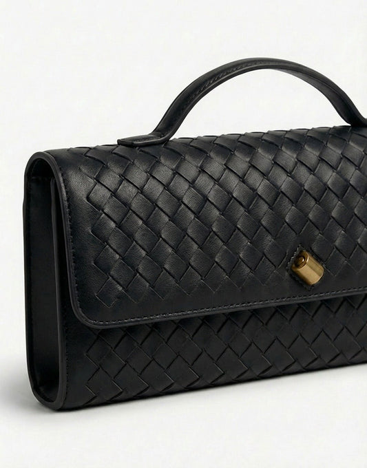 Zwarte PU Gouden Detail Clutch - Tas - Olivia & Kate