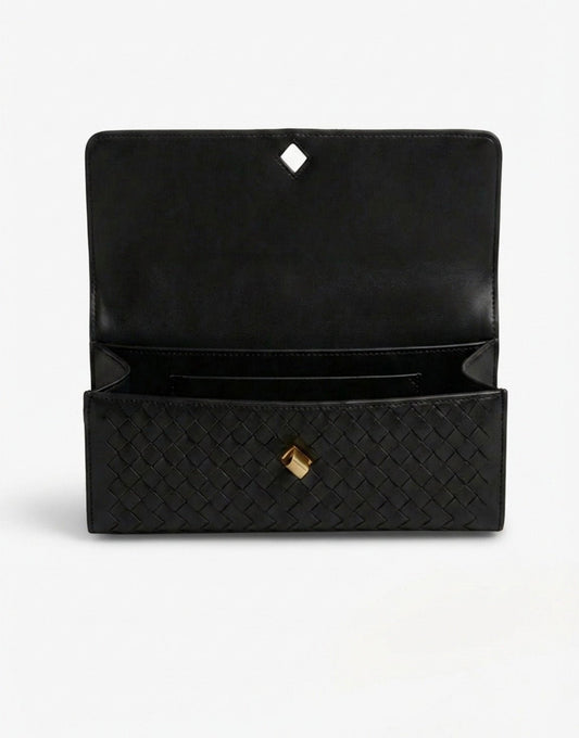 Zwarte PU Gouden Detail Clutch - Tas - Olivia & Kate