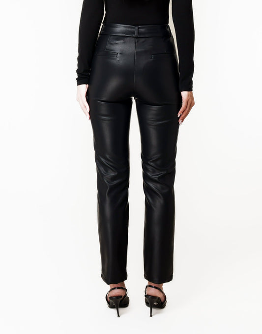 Zwarte PU Leren - Broek - Olivia & Kate