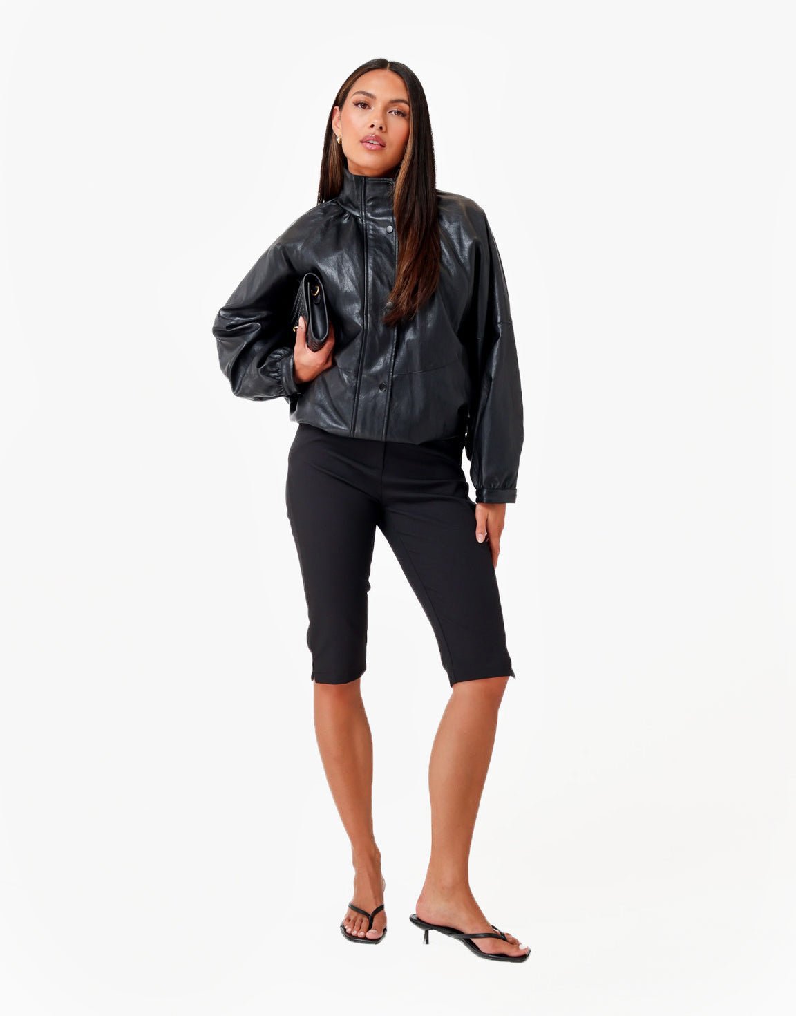 Zwarte PU Leren Oversized - Jas - Olivia & Kate