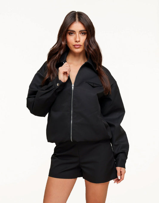 Zwarte Rechte Zak Detail - Short