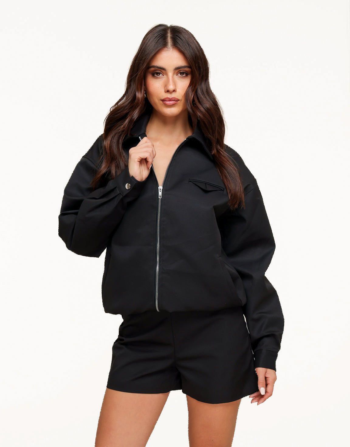 Zwarte Rechte Zak Detail - Short - Olivia & Kate