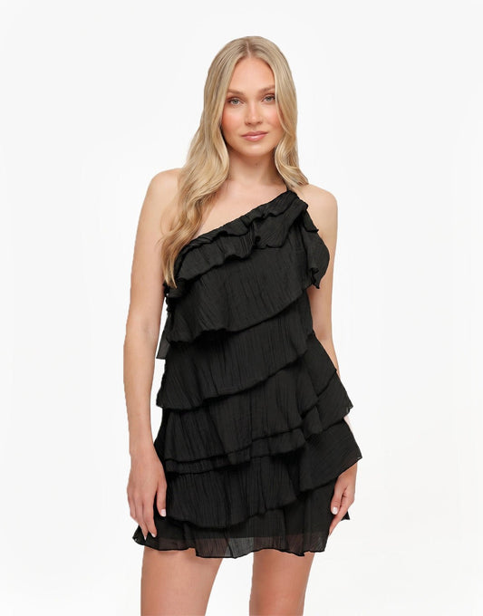 Zwarte Ruffel - Jurk - Olivia & Kate