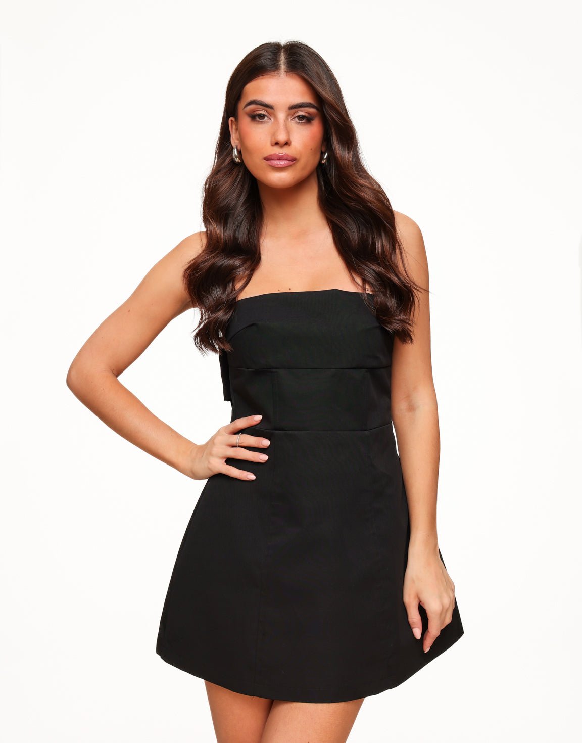 Zwarte Strik Strapless - Jurk - Olivia & Kate