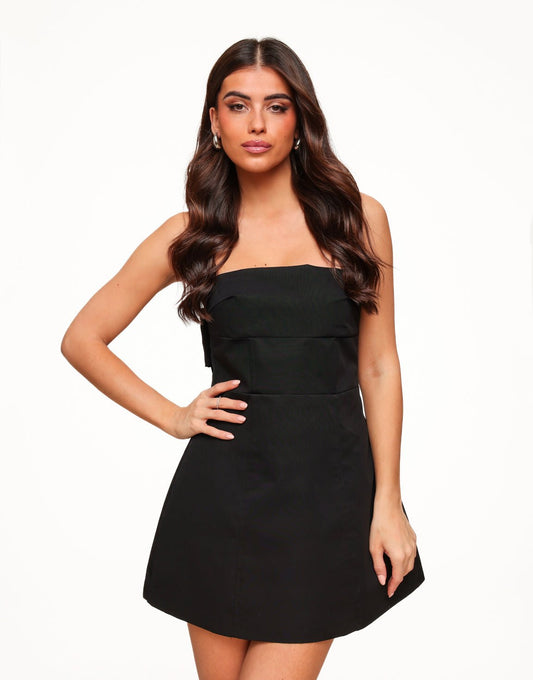 Zwarte Strik Strapless - Jurk - Olivia & Kate