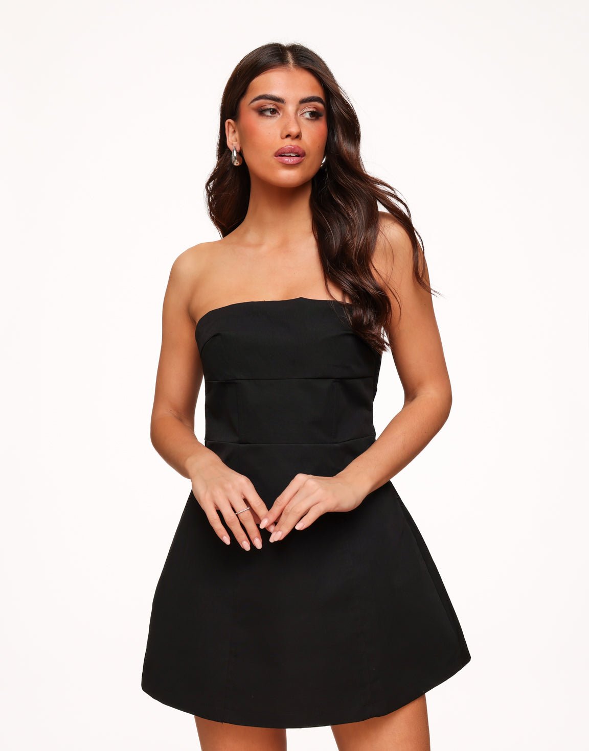 Zwarte Strik Strapless - Jurk - Olivia & Kate