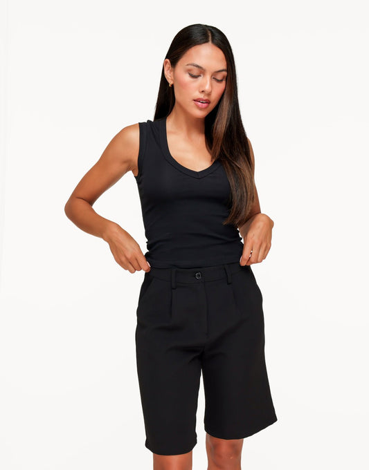 Zwarte V-hals Tank - Top - Olivia & Kate