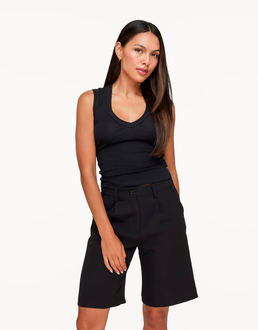 Zwarte V-hals Tank - Top - Olivia & Kate