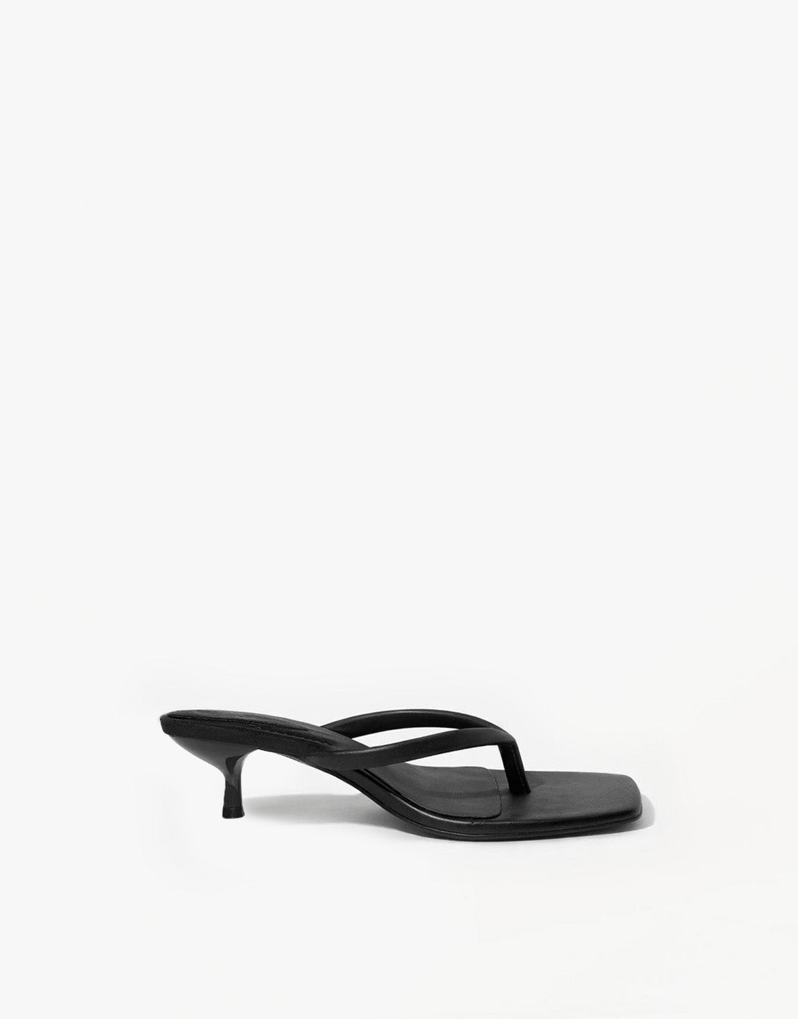 Zwarte Vierkante Basic Hakje - Teenslippers - Olivia & Kate