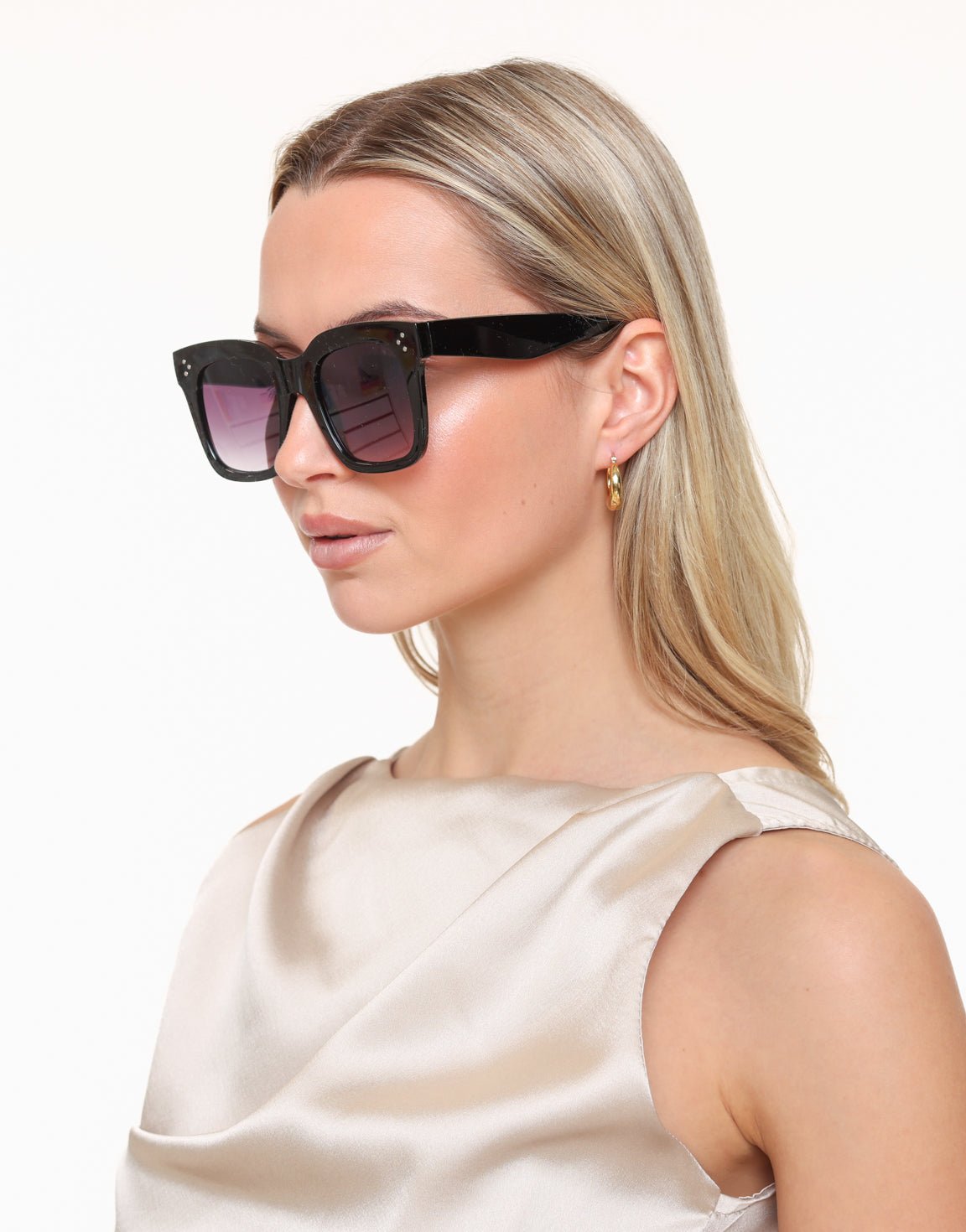 Zwarte Vierkante Classic - Zonnebril - Olivia & Kate