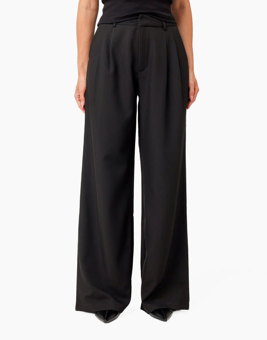 Zwarte Wijde Pasvorm - Pantalon - Olivia & Kate