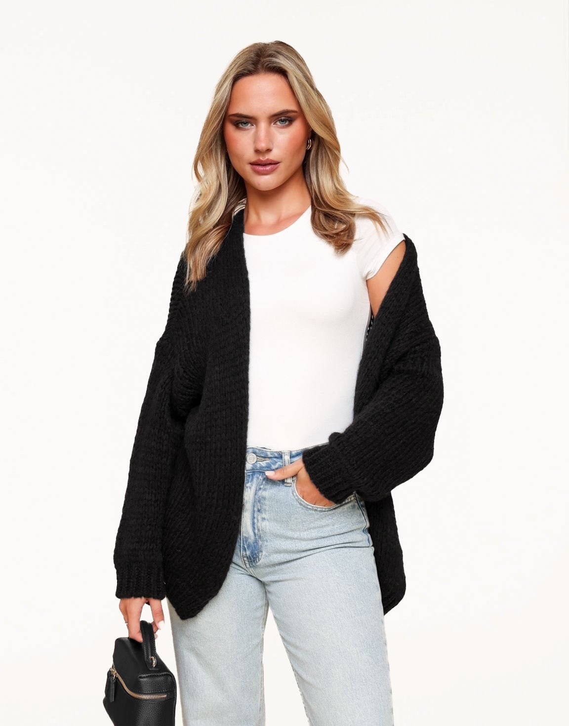 Black Woolen - Cardigan - Olivia & Kate