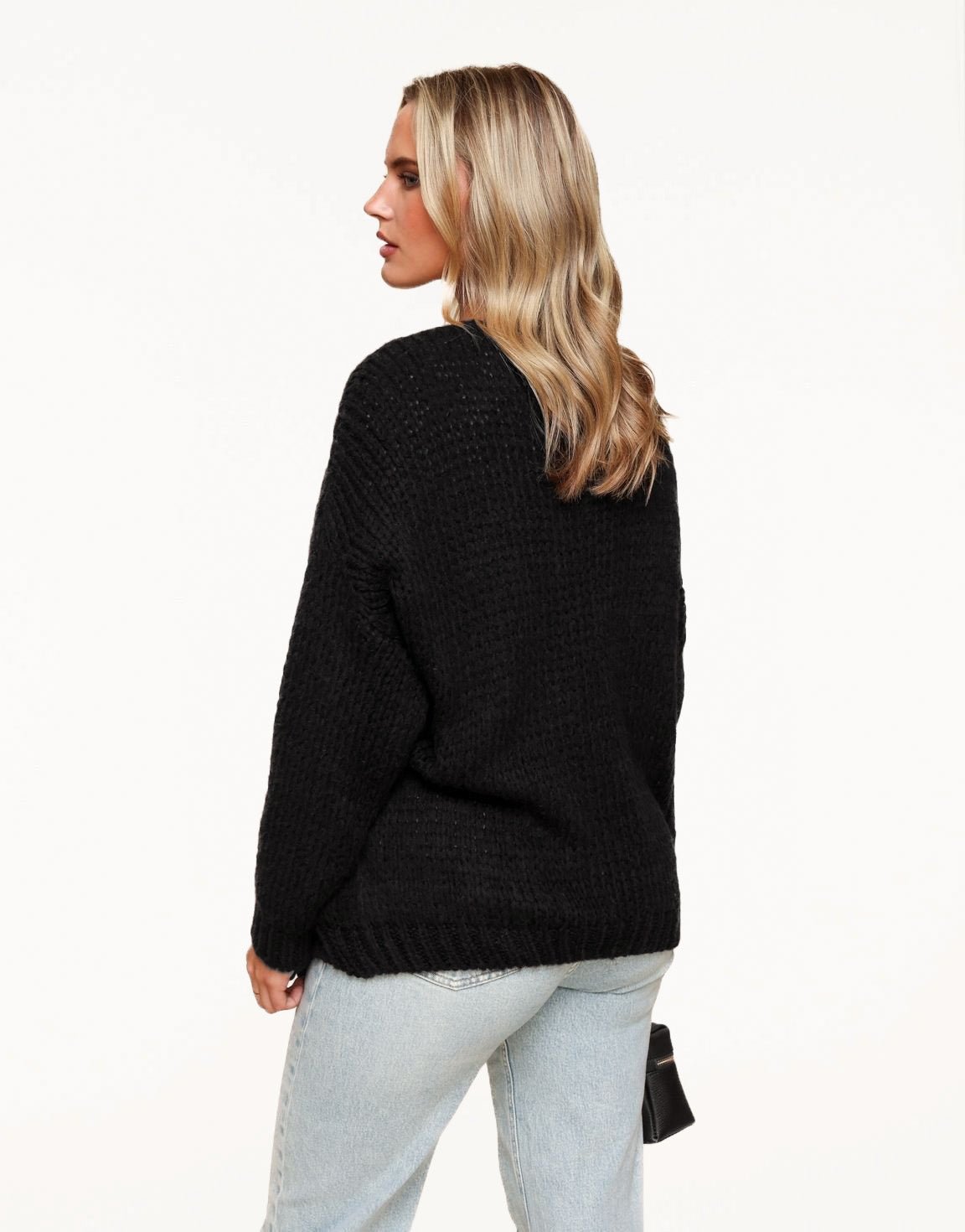 Black Woolen - Cardigan - Olivia & Kate