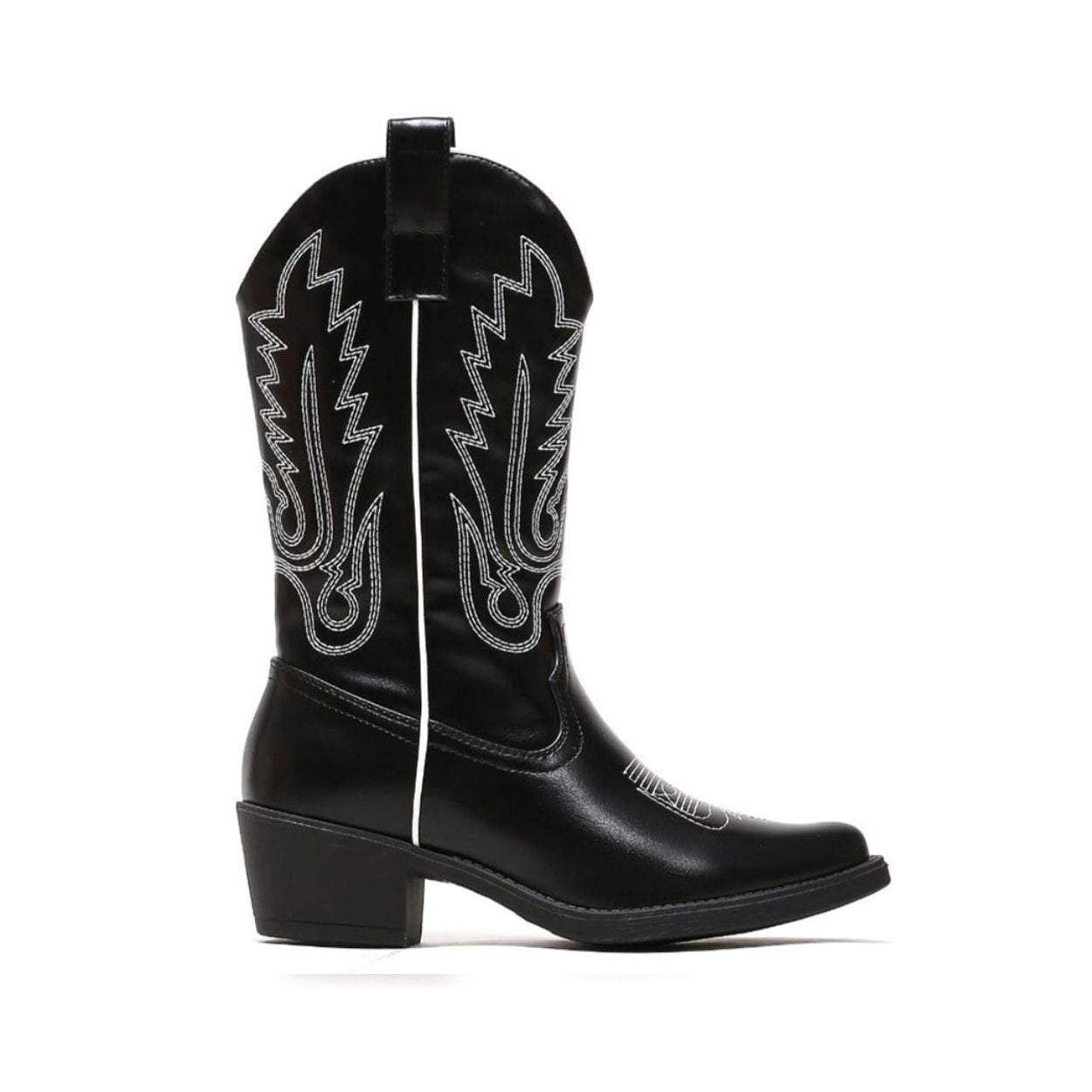 Uitlijnen Blaast op Articulatie Zwarte Lage Detail Cowboy - Laarzen | Olivia & Kate