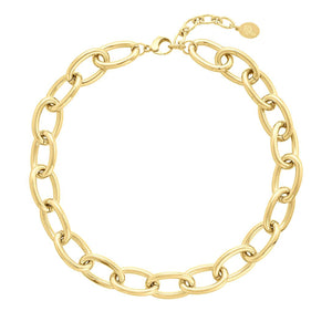 Golden Chunky Oval Chain - Necklace