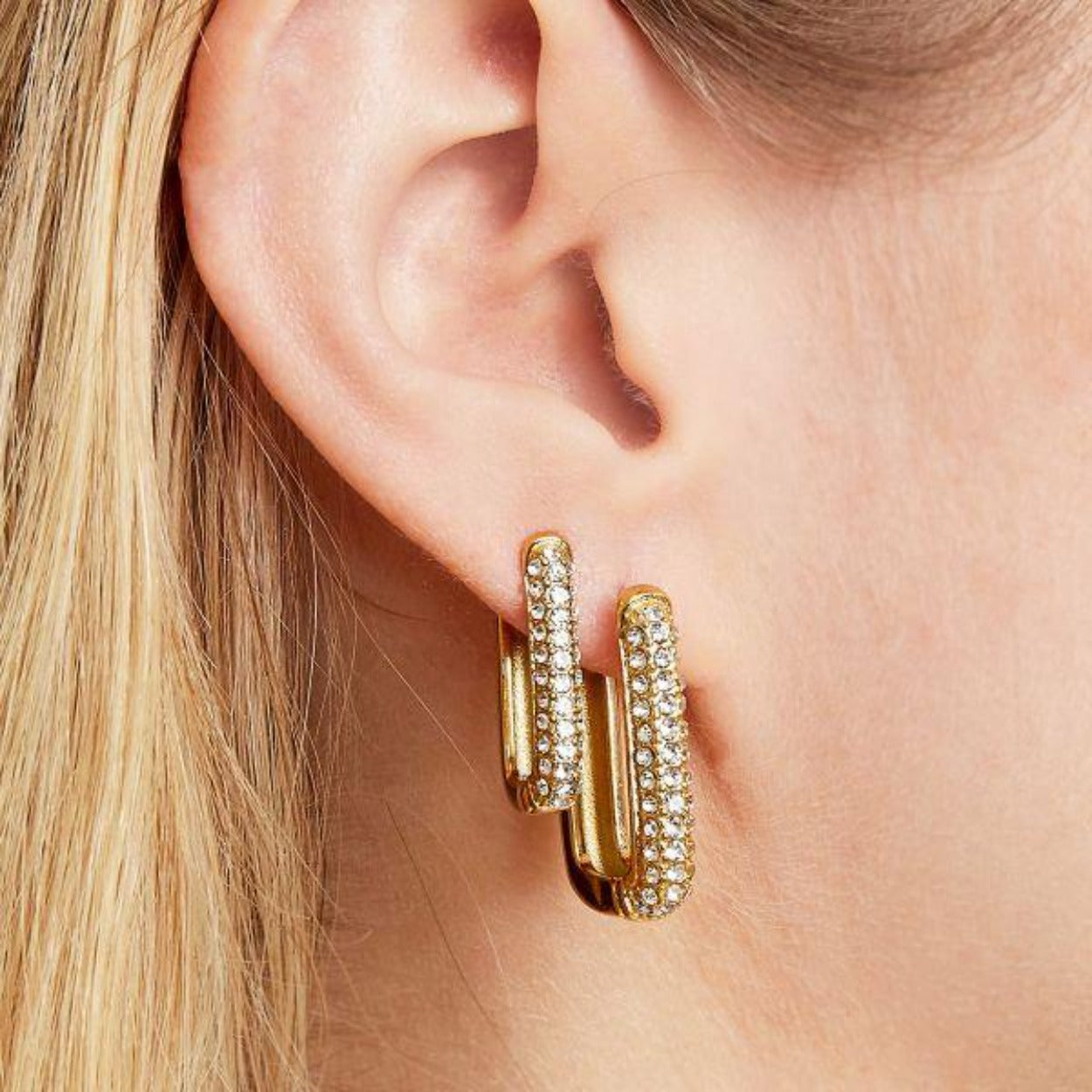 Shimmer Spark Large Gold - Earrings Olivia &